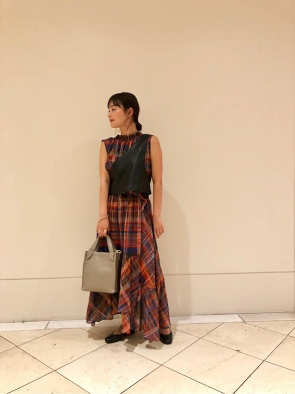 ROSE BUD（ローズバッド）の「チェックロングワンピース（ワンピース