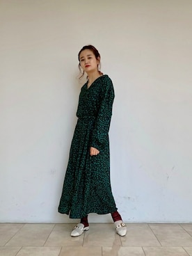 「アイテム（ワンピース/ドレス、グリーン系）」を使った、ROSE BUD STAFFさん（レディース・162cm）の夏コーディネート