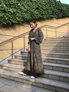 「ROSE BUD（ローズバッド）のサイドスリットフレアワイドパンツ（その他パンツ）」を使った、ROSE BUD STAFFさん（レディース・155cm）の夏コーディネート