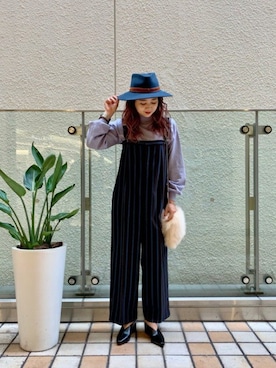 「ROSE BUD（ローズバッド）のアイテム（キャップ）」を使った、ROSE BUD STAFFさん（レディース・162cm）の秋コーディネート