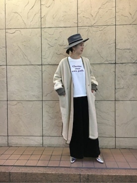 「ROSE BUD（ローズバッド）のアイテム（キャップ）」を使った、ROSE BUD STAFFさん（レディース・166cm）の秋コーディネート