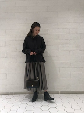 「ROSE BUD（ローズバッド）のアイテム（ショルダーバッグ）」を使った、ROSE BUD STAFFさん（レディース・154cm）の秋コーディネート