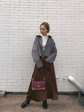 「CREOLME（クレオルム）のアイテム（ジャケット/アウター）」を使った、ROSE BUD STAFFさん（レディース・152cm）の秋コーディネート