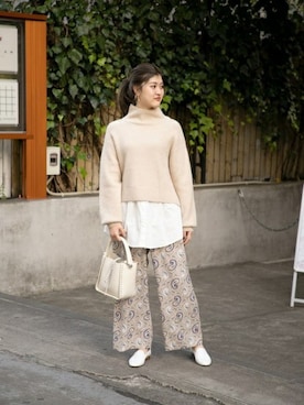 「ROSE BUD（ローズバッド）のアイテム（ショルダーバッグ）」を使った、ROSE BUD STAFFさん（レディース・163cm）の冬コーディネート