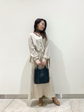 「リブニット」｜「アイテム（財布/小物）」を使った、ROSE BUD STAFFさん（レディース・164cm）の冬コーディネート