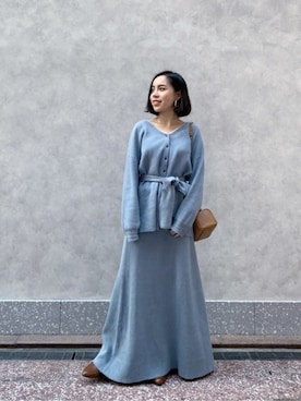 「リブニット」｜「アイテム（ブーティ）」を使った、ROSE BUD STAFFさん（レディース・157cm）の冬コーディネート