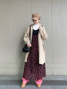「ROSE BUD（ローズバッド）のアイテム（キャップ）」を使った、ROSE BUD STAFFさん（レディース・155cm）の春コーディネート