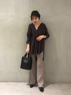 「スキッパーシャツ」｜ROSE BUD STAFFさん（レディース・160cm）の春コーディネート