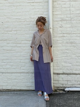 「アイテム（バンダナ/スカーフ）」を使った、ROSE BUD STAFFさん（レディース・153cm）の春コーディネート