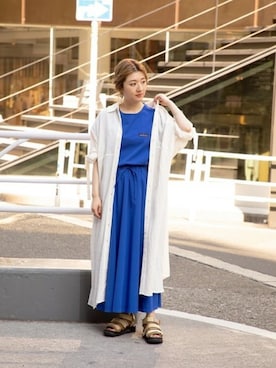 「アイテム（シャツワンピース、ホワイト系）」を使った、ROSE BUD STAFFさん（レディース・154cm）の春コーディネート