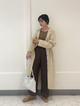 「透け感」｜「アイテム（その他アウター）」を使った、ROSE BUD STAFFさん（レディース・160cm）の春コーディネート