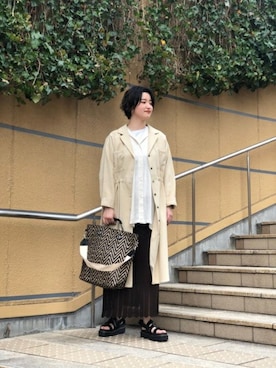 「ROSE BUD（ローズバッド）のアイテム（その他アウター）」を使った、ROSE BUD STAFFさん（レディース・166cm）の春コーディネート