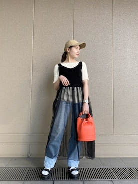 「アイテム（バッグ、オレンジ系）」を使った、ROSE BUD STAFFさん（レディース・154cm）の春コーディネート