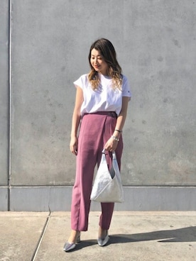 「piu comoda（ピュコモダ）のアイテム」を使った、ROSE BUD STAFFさん（レディース・154cm）の春コーディネート