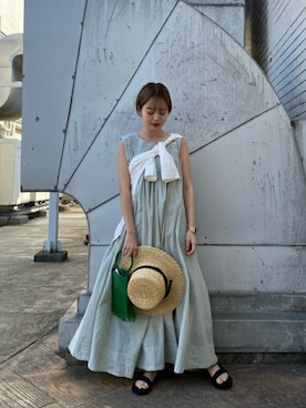 「ROSE BUD（ローズバッド）のアイテム（ハット）」を使った、ROSE BUD STAFFさん（レディース・152cm）の春コーディネート