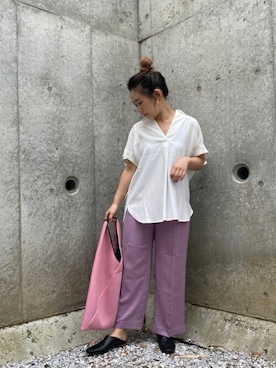 「スキッパーシャツ」｜ROSE BUD STAFFさん（レディース・157cm）の春コーディネート