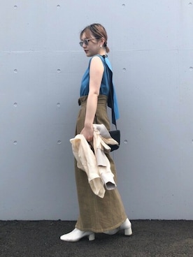 「アシンメトリー」｜「アイテム（ブルゾン）」を使った、ROSE BUD STAFFさん（レディース・160cm）の春コーディネート