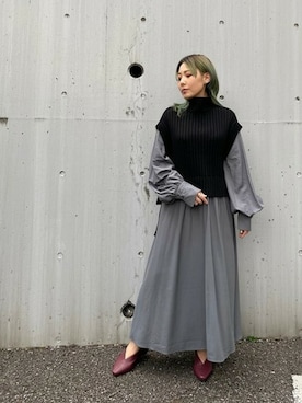 「piu comoda（ピュコモダ）のアイテム」を使った、ROSE BUD STAFFさん（レディース・152cm）の秋コーディネート