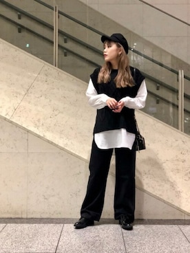 「ROSE BUD（ローズバッド）のアイテム（キャップ）」を使った、ROSE BUD STAFFさん（レディース・165cm）の秋コーディネート