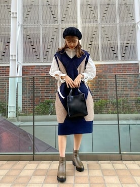 「ROSE BUD（ローズバッド）のアイテム（ハンチング/ベレー帽）」を使った、ROSE BUD STAFFさん（レディース・169cm）の秋コーディネート