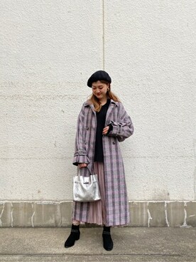 「ROSE BUD（ローズバッド）のアイテム（ハンチング/ベレー帽）」を使った、ROSE BUD STAFFさん（レディース・163cm）の冬コーディネート