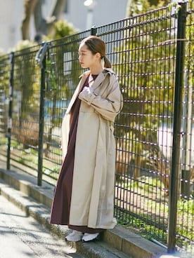 「アイテム（ワンピース/ドレス、レッド系）」を使った、ROSE BUD STAFFさん（レディース・152cm）の春コーディネート