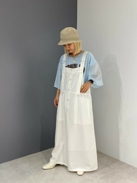 「アイテム（ジャンパースカート）」を使った、ROSE BUD STAFFさん（レディース・147cm）の春コーディネート