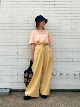 「ROSE BUD（ローズバッド）のアイテム（帽子）」を使った、ROSE BUD STAFFさん（レディース・152cm）の春コーディネート