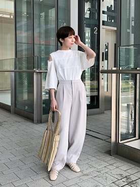 「mici（ミチ）のアイテム」を使った、ROSE BUD STAFFさん（レディース・158cm）の夏コーディネート