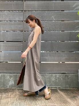 「アイテム（ワンピース/ドレス、グリーン系）」を使った、ROSE BUD STAFFさん（レディース・165cm）の夏コーディネート