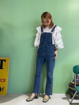 「ROSE BUD（ローズバッド）のアイテム（オールインワン・サロペット）」を使った、ROSE BUD STAFFさん（レディース・163cm）の秋コーディネート