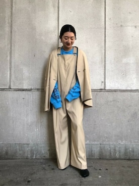 「CREOLME（クレオルム）のアイテム（サロペット/オーバーオール）」を使った、ROSE BUD STAFFさん（レディース・154cm）の冬コーディネート