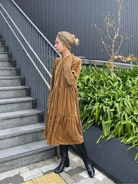 「アイテム（ヘアアクセサリー、グリーン系）」を使った、ROSE BUD STAFFさん（レディース・161cm）の冬コーディネート