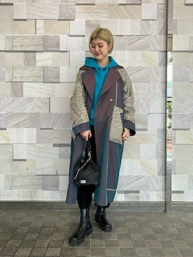 「アイテム（ダウンジャケット/コート、ブルー系）」を使った、ROSE BUD STAFFさん（レディース・163cm）の冬コーディネート