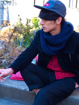 「Calvin Klein PLATINUM（カルバン・クライン プラティナム）のアイテム（ジャケット/アウター）」を使った、smntakuyaさん（メンズ・173cm）の冬コーディネート