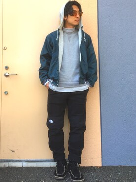 「スケボー」｜「アイテム（ブルゾン）」を使った、smntakuyaさん（メンズ・173cm）の冬コーディネート
