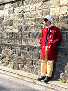 「Abercrombie&Fitch（アバークロンビーアンドフィッチ）のアイテム（チノパンツ）」を使った、smntakuyaさん（メンズ・173cm）の春コーディネート