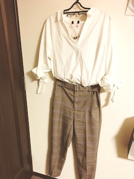 「アイテム（イヤリング）」を使った、かおりさん（レディース・155cm・20代）の秋コーディネート
