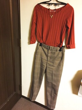 「アイテム（イヤリング）」を使った、かおりさん（レディース・155cm・20代）の秋コーディネート