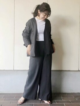 「入学式」｜「アイテム（ブルゾン）」を使った、akoさん（レディース・156cm）の春コーディネート