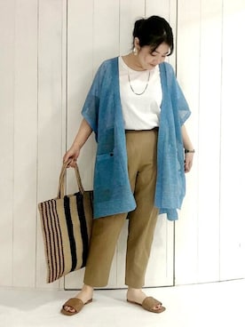 「フレンチカジュアル」｜akoさん（レディース・156cm）の夏コーディネート