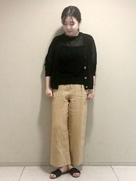 「human woman（ヒューマンウーマン）の４０／－フライスキャミソール（キャミソール）」を使った、akoさん（レディース・156cm）の夏コーディネート