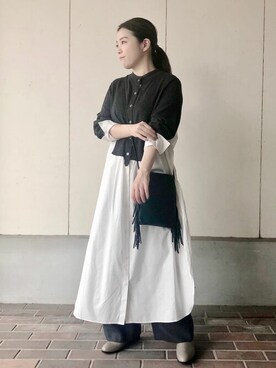 「human woman（ヒューマンウーマン）の◆オリジナルショートブーツ（ブーツ）」を使った、akoさん（レディース・156cm）の秋コーディネート