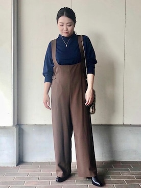 「human woman（ヒューマンウーマン）の◆オリジナルショートブーツ（ブーツ）」を使った、akoさん（レディース・156cm）の秋コーディネート