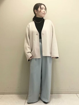 「human woman（ヒューマンウーマン）の◆オリジナルショートブーツ（ブーツ）」を使った、akoさん（レディース・156cm）の秋コーディネート