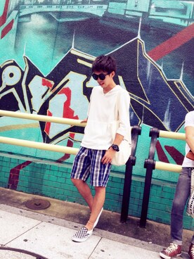 「アイテム（スリッポン、その他）」を使った、KOUSEI👟さん（メンズ・166cm）の夏コーディネート