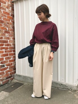 「PAR ICI」｜「アイテム（デニムジャケット）」を使った、PAR ICIさん（レディース・154cm）の春コーディネート