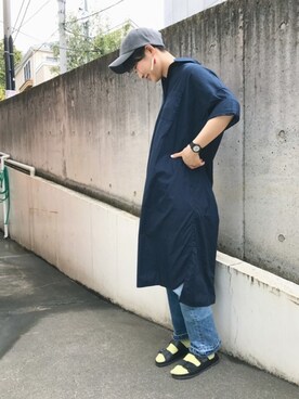 「PAR ICI」｜「アイテム（シャツワンピース）」を使った、PAR ICIさん（レディース・162cm）の春コーディネート