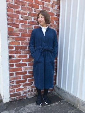 「PAR ICI」｜「アイテム（シャツワンピース）」を使った、PAR ICIさん（レディース・162cm）の秋コーディネート