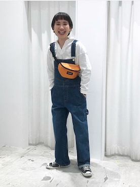 「PAR ICI」｜「アイテム（オールインワン・サロペット）」を使った、PAR ICIさん（レディース）の春コーディネート